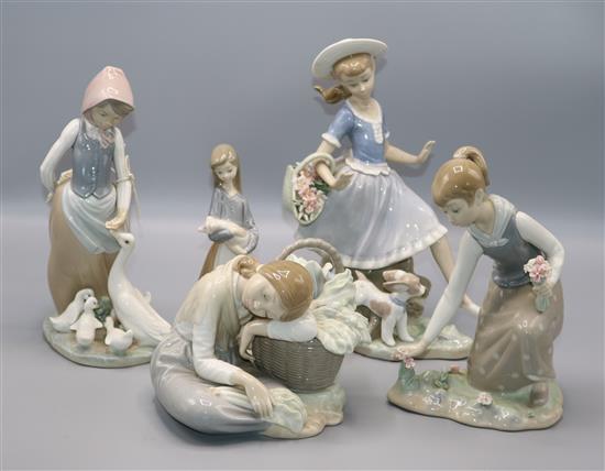 5 Lladro figures - various